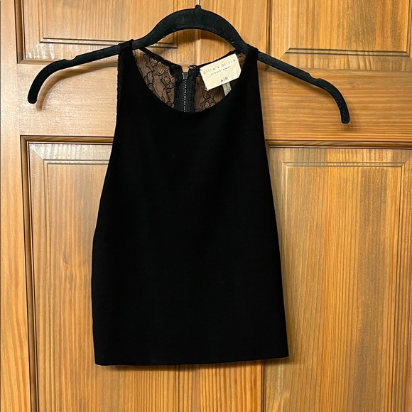Alice + Olivia Tops - Alice + Olivia Black Tank with Lace Detail
